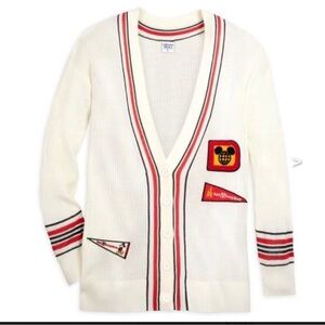 Walt Disney World Vault Collection 50th Cardigan Sweater Woman XL Pennants Wool